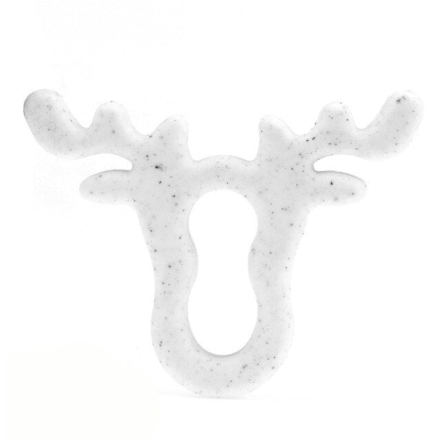 Baby Food Grade Silicone Animal Teething Toy White Deer