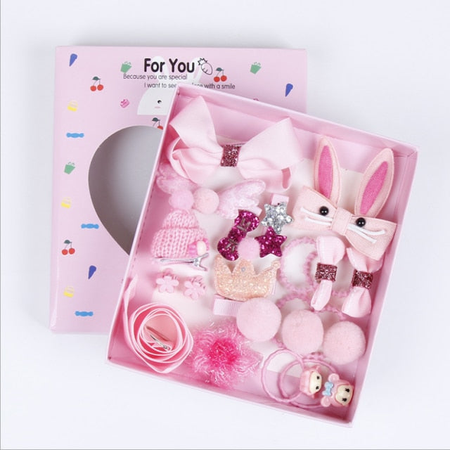 Baby Girls Hair Ties - 18 Packs Pink 18PCS (Box)