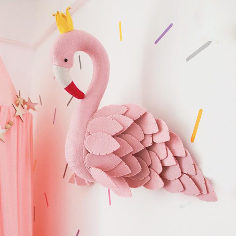 Handmade Nursery 3D Swan Wall Mount Pink