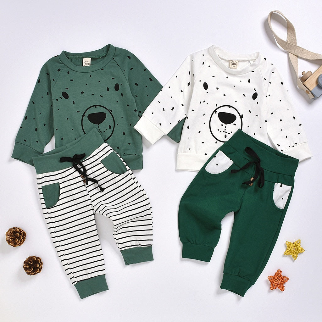 Baby / Toddler Boy Green Jumper & Trousers Set (Age 6M - 4yrs)