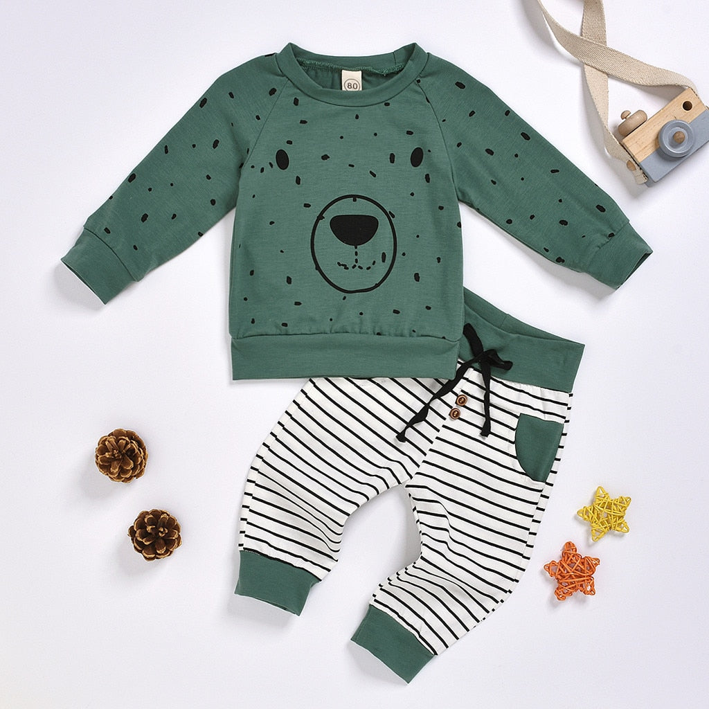 Baby / Toddler Boy Green Jumper & Trousers Set (Age 6M - 4yrs)