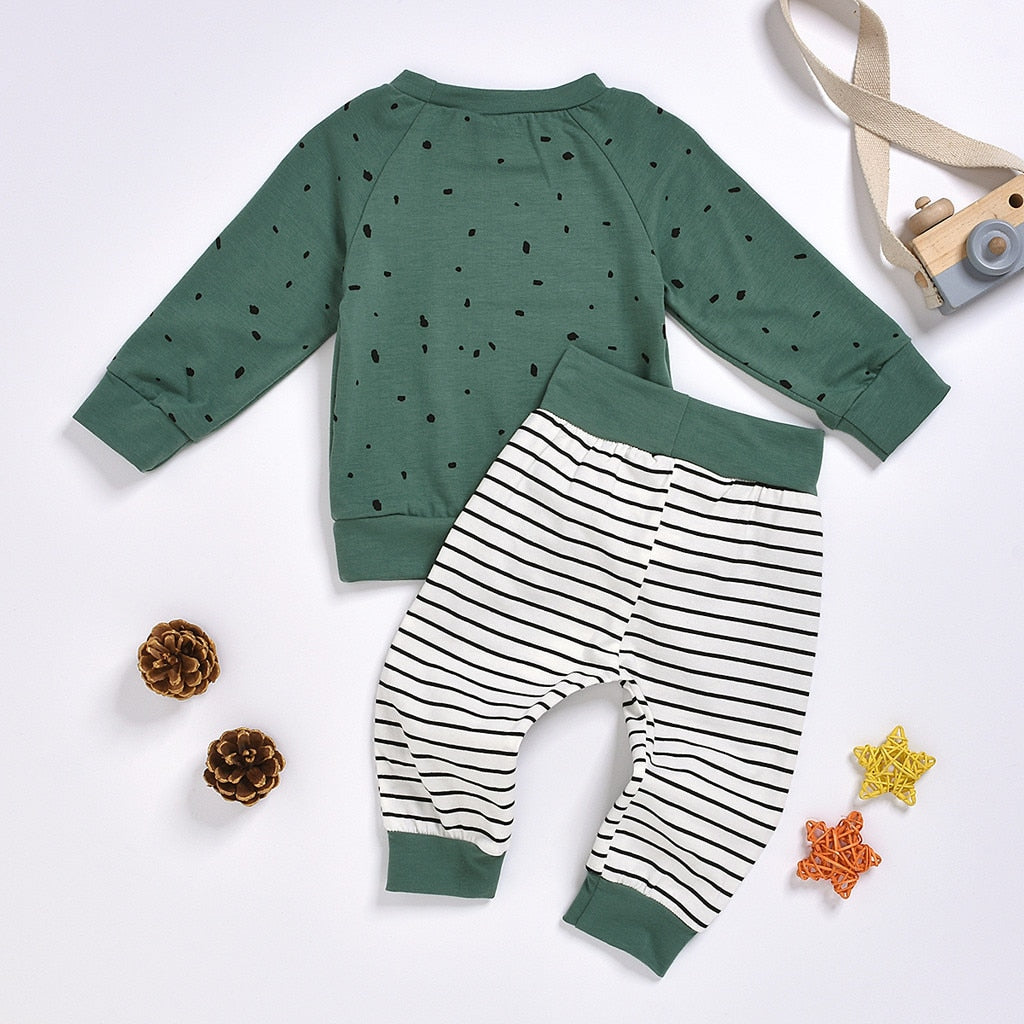 Baby / Toddler Boy Green Jumper & Trousers Set (Age 6M - 4yrs)