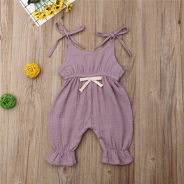 Baby Girls Sleeveless Romper (Age 3m-18m) Purple