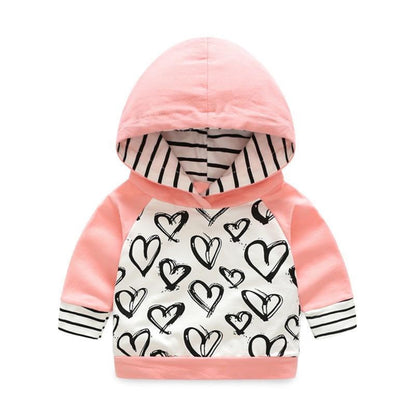 Baby Girls Pink Heart Hoodie Trousers Set (Age 3M-24M)