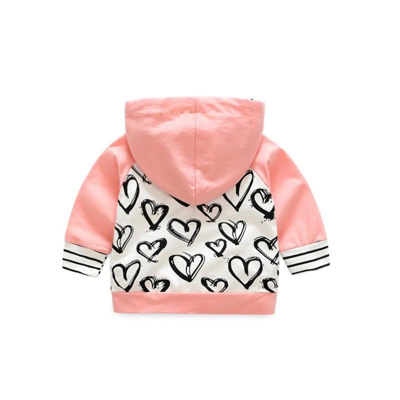 Baby Girls Pink Heart Hoodie Trousers Set (Age 3M-24M)