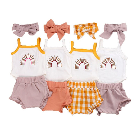 Baby Girls Bodysuit Shorts & Headband (Age 3m-24m)