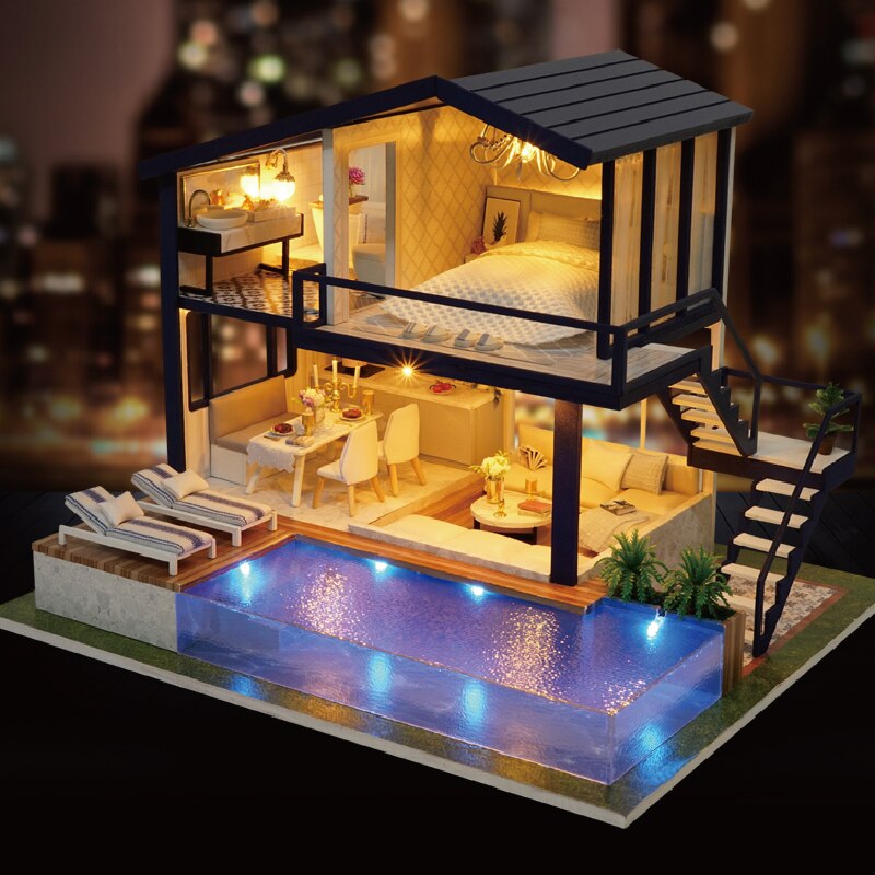 3D Miniature DIY LED Dollhouse