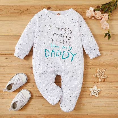 Baby ‘I Love Mummy / Daddy’ Jumpsuit Grow (Age Newborn - 18m)