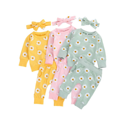 Baby Girls Floral Print Top & Trousers Set (Age 6m-18m)