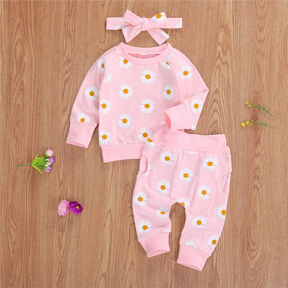 Baby Girls Floral Print Top & Trousers Set (Age 6m-18m)