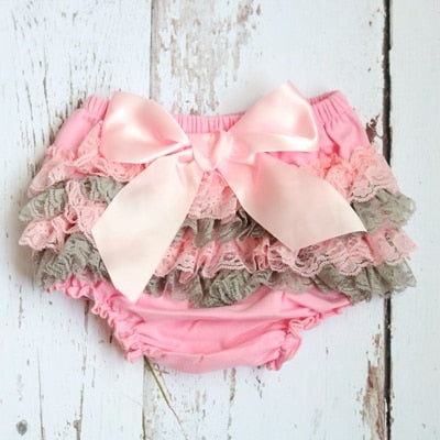 Baby Girls Ruffle Bloomers (Age 3m-24m) Gray