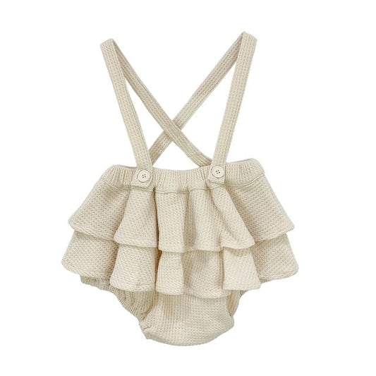 Baby Girl Pinafore Ruffle Romper (Age Newborn - 24m) Light