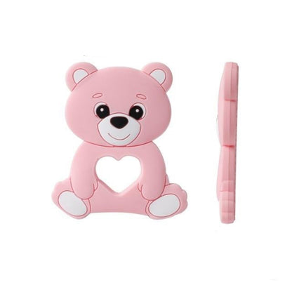 Baby Teething Silicone Teether BFA FREE pink bear