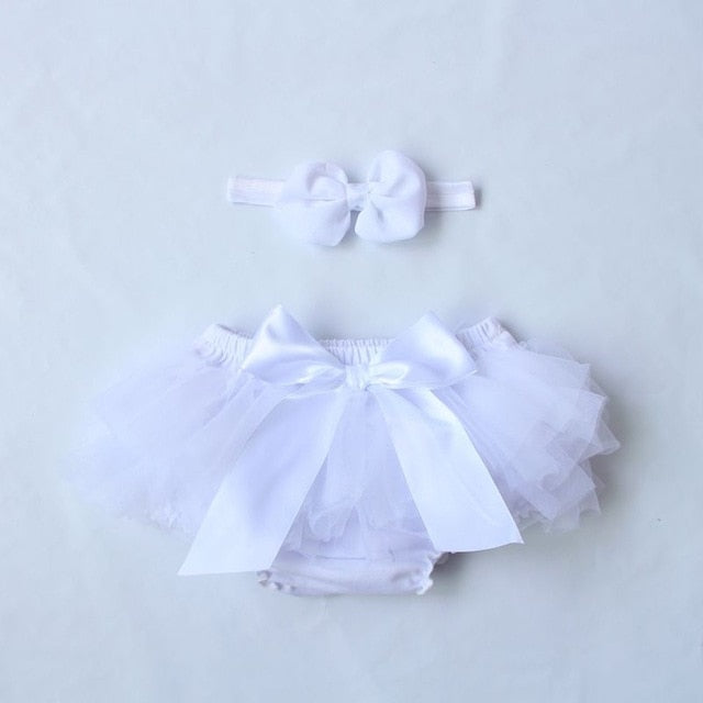 Baby Girls Ruffle Tutu Bloomers (Age 3m-24m) White