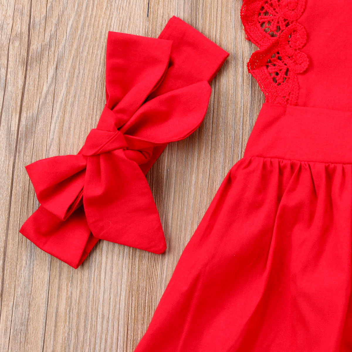 Baby Girls Red Romper Dress (Age 6-24m)