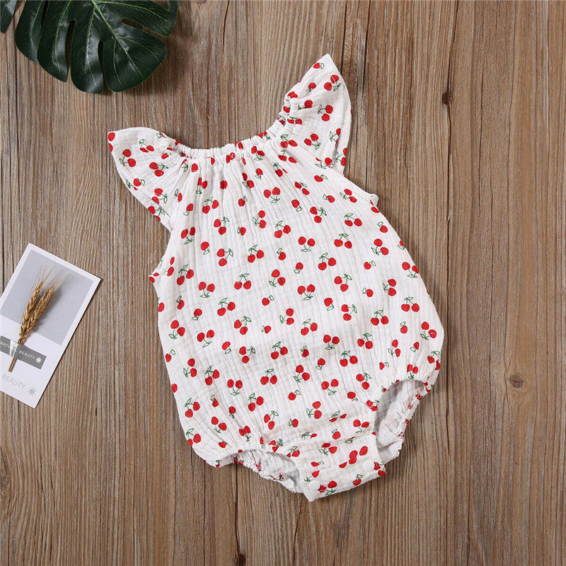 Baby Girls / Boys White Print Romper (Age 6m-24m)