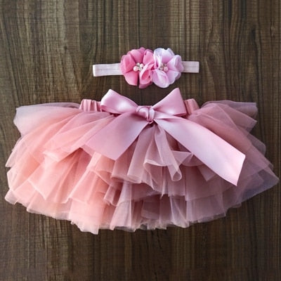 Baby Girls Tulle Bloomers & Headband (Age 3m-3yrs) Light Pink