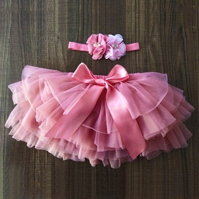 Baby Girls Tulle Bloomers & Headband (Age 3m-3yrs) Watermelon Red