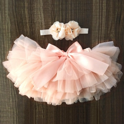 Baby Girls Tulle Bloomers & Headband (Age 3m-3yrs) Peach Powder