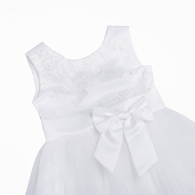 Baby Girls Pink & White Lace Tulle Dress (Age 3M-24M)