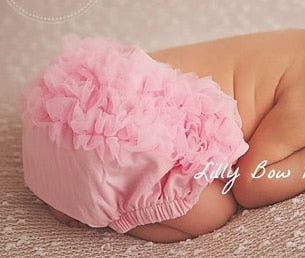 Baby Lace Ruffle Bloomers (Age Newborn-24m) Tulle Pink