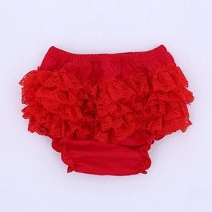 Baby Lace Ruffle Bloomers (Age Newborn-24m) Red