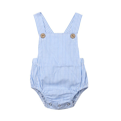 Baby Girls/ Boys Ribbed Bodysuit Romper (Age 3M-3YRS) Blue Striped