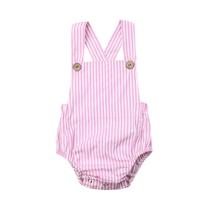 Baby Girls/ Boys Ribbed Bodysuit Romper (Age 3M-3YRS) Pink Striped