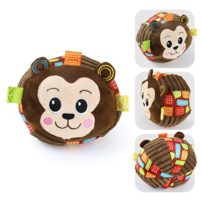 Baby Plush Stuffed Animal Rattle Brown