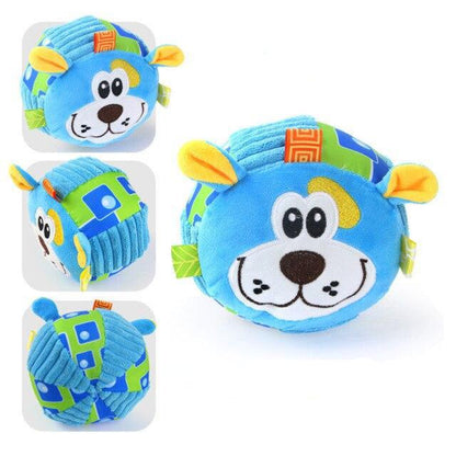 Baby Plush Stuffed Animal Rattle Blue