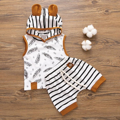 Baby Girls / Boys Stripe Top & Trousers & Hat Set (Age 3m-24m) Multi E