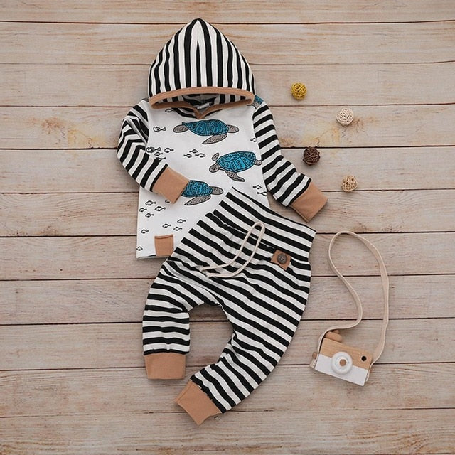 Baby Girls / Boys Stripe Top & Trousers & Hat Set (Age 3m-24m) Multi G