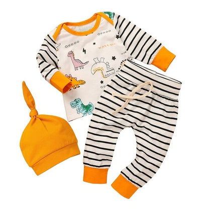 Baby Girls / Boys Stripe Top & Trousers & Hat Set (Age 3m-24m) Multi H