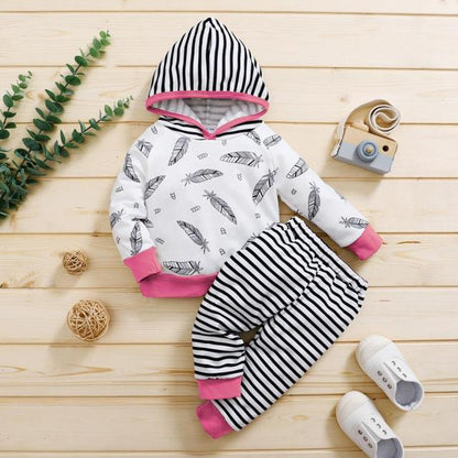 Baby Girls / Boys Stripe Top & Trousers & Hat Set (Age 3m-24m) Multi K