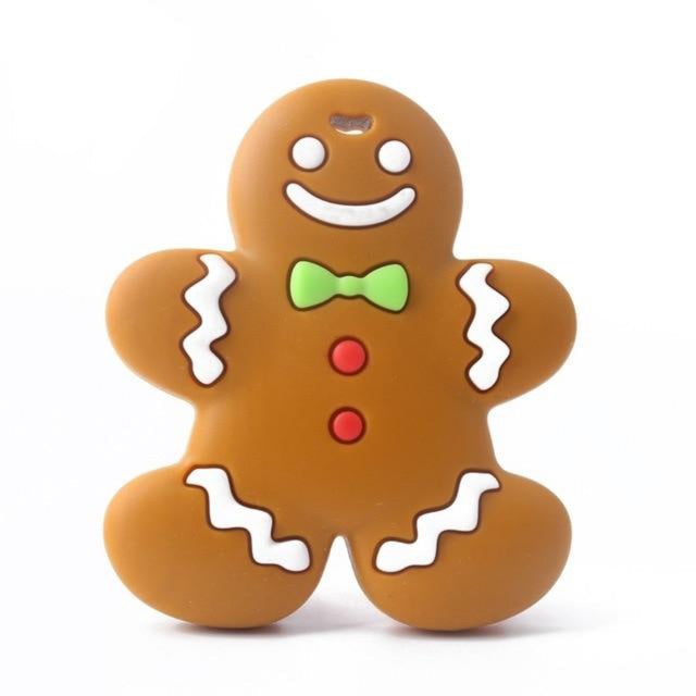 Baby Teething Silicone Teether BFA FREE gingerbread Man