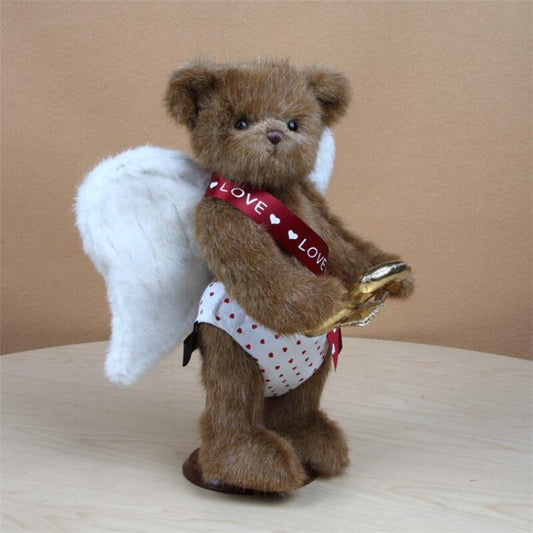 Cupid Love Jointed Teddy Bear - 35CM Brown