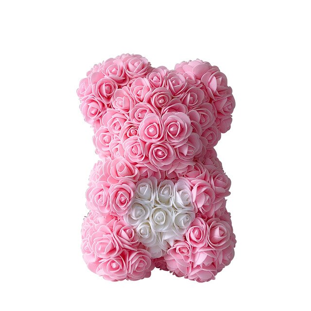 Artificial Teddy Bear Rose Flower Gift - 25CM Light Pink