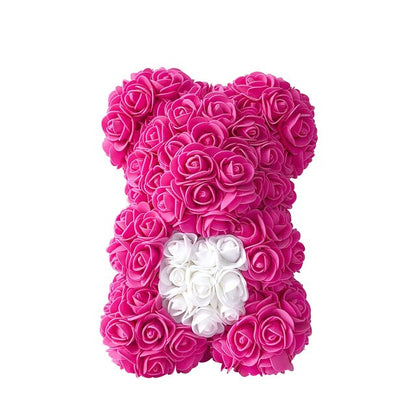 Artificial Teddy Bear Rose Flower Gift - 25CM Pink