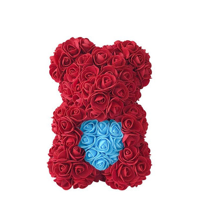 Artificial Teddy Bear Rose Flower Gift - 25CM Red