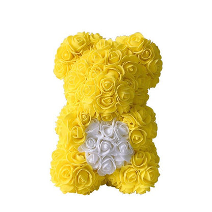 Artificial Teddy Bear Rose Flower Gift - 25CM Yellow