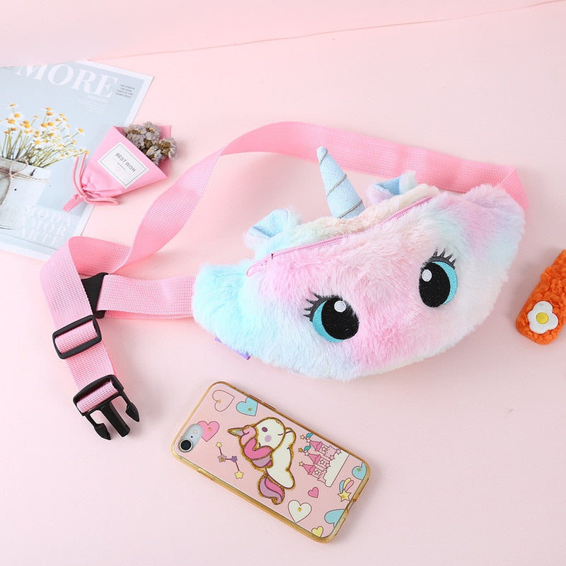 Kids Plush Unicorn Bum Bag