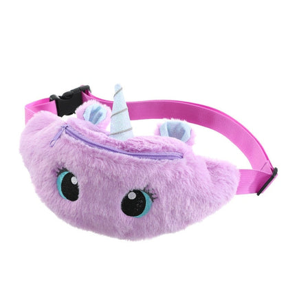 Kids Plush Unicorn Bum Bag Pure Purple