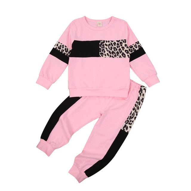 Boys / Girls Leopard Tracksuit Set (Age 12M-6YRS) Pink