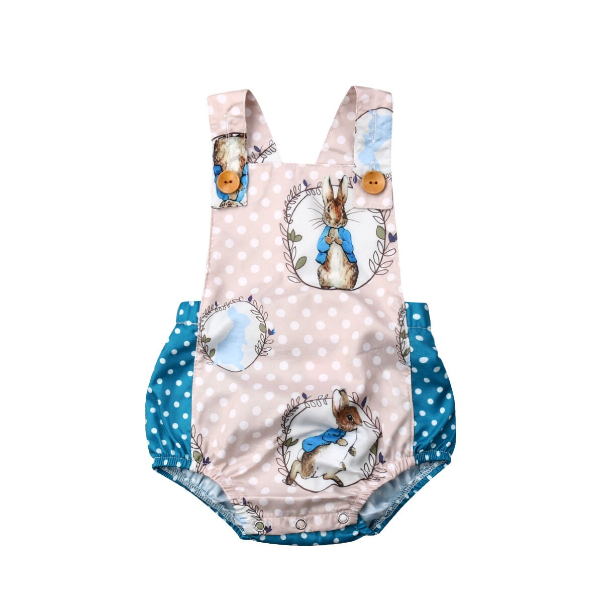 Baby Boys & Girls Blue Bunny Polka Romper (Age 6m-24m) Blue