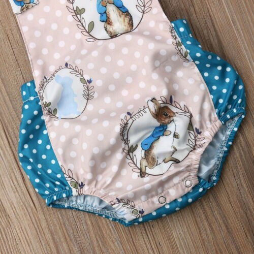 Baby Boys & Girls Blue Bunny Polka Romper (Age 6m-24m)