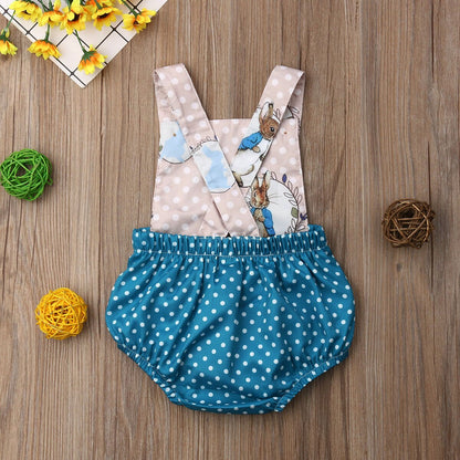 Baby Boys & Girls Blue Bunny Polka Romper (Age 6m-24m)