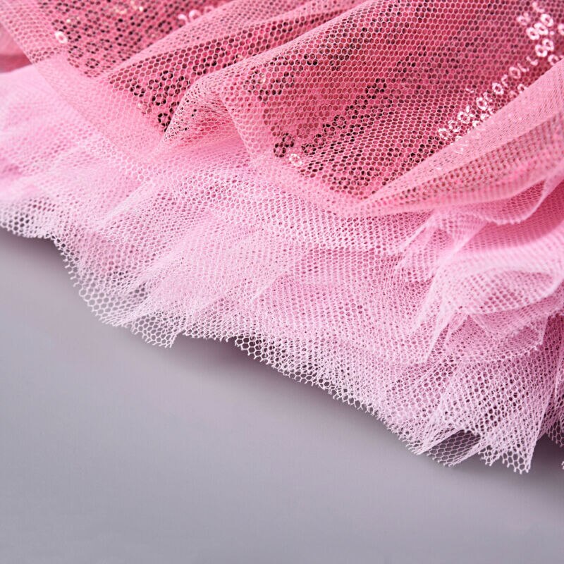 Girls Pink Sequin Tulle Skirt & Headband (Age 24m-8yrs)