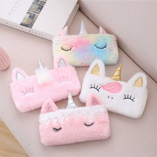 Kids Plush Unicorn Pencil Case