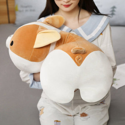 Large Plush Corgi Dog Stuffed Pillow Toy - 70-90cm