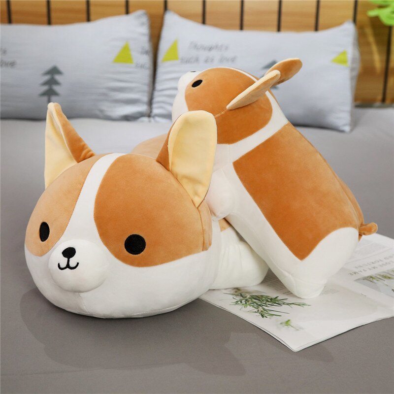 Large Plush Corgi Dog Stuffed Pillow Toy - 70-90cm